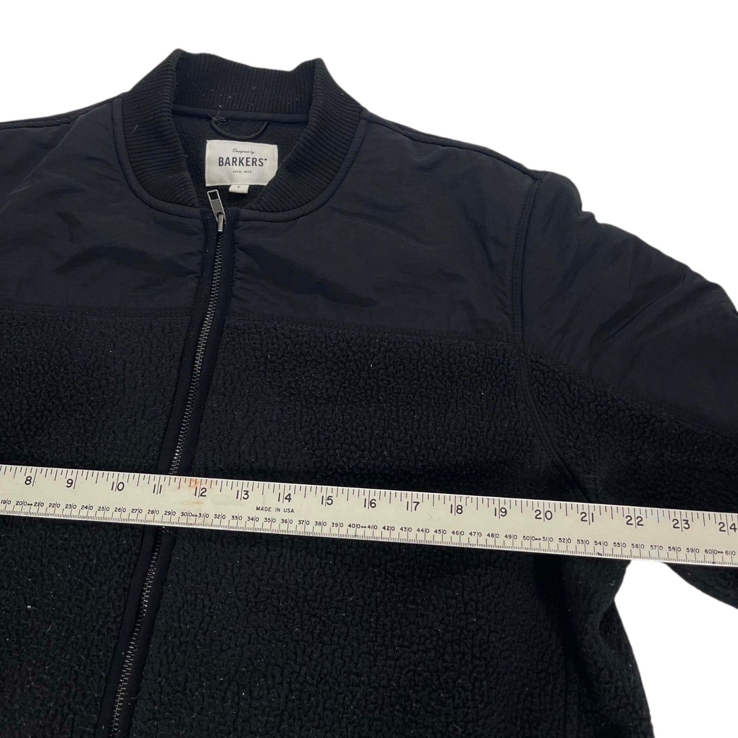 BARKERS BLACK FLEECE BOMBER JACKET (L)