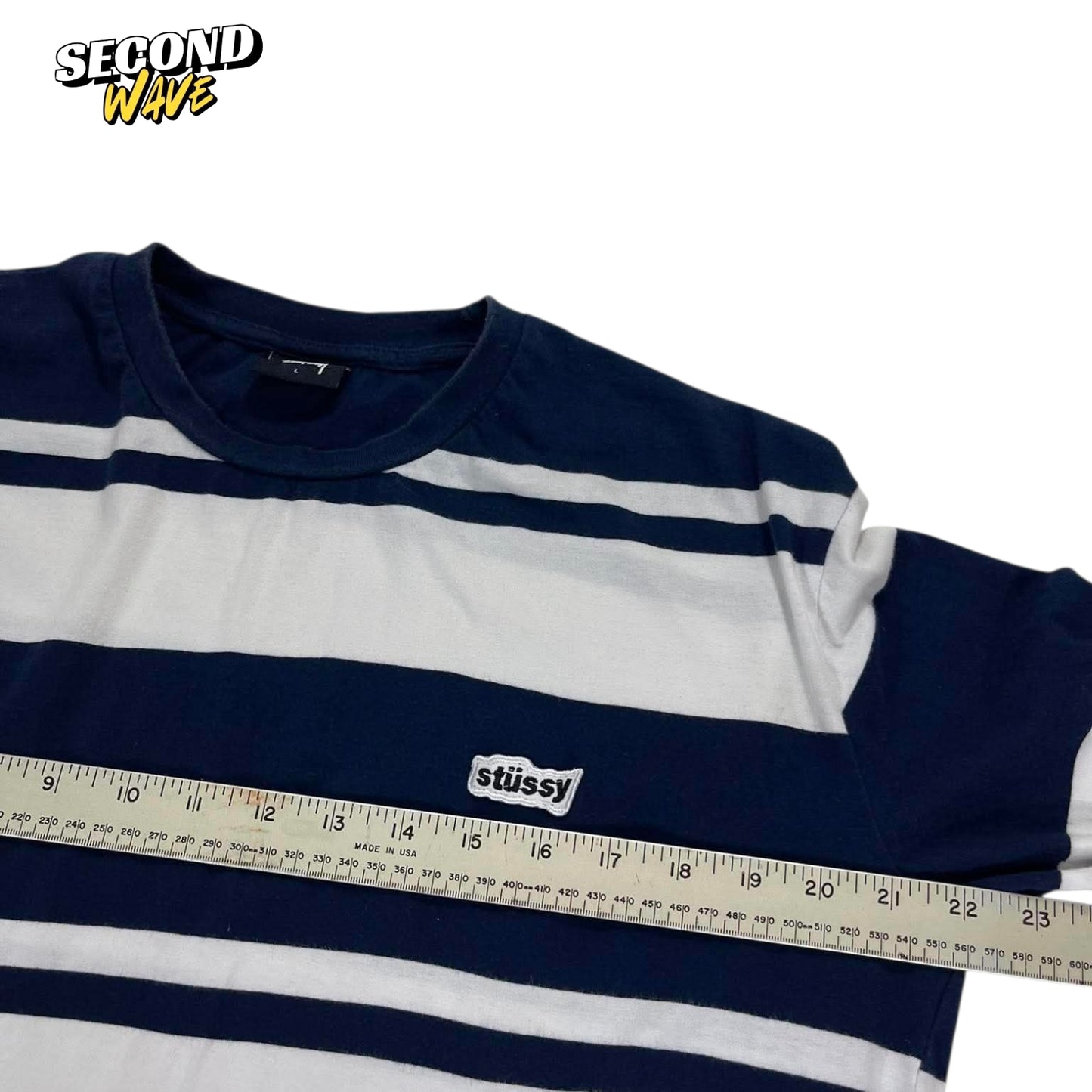 STUSSY BLUE AND WHITE STRIPED LONG SLEEVE (L)