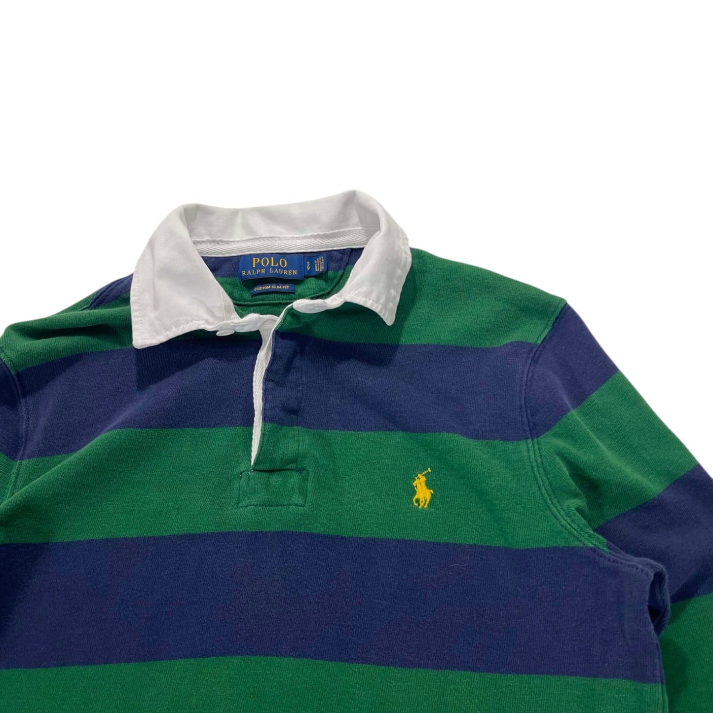 POLO RALPH LAUREN GREEN RUGBY SHIRT (S-M)
