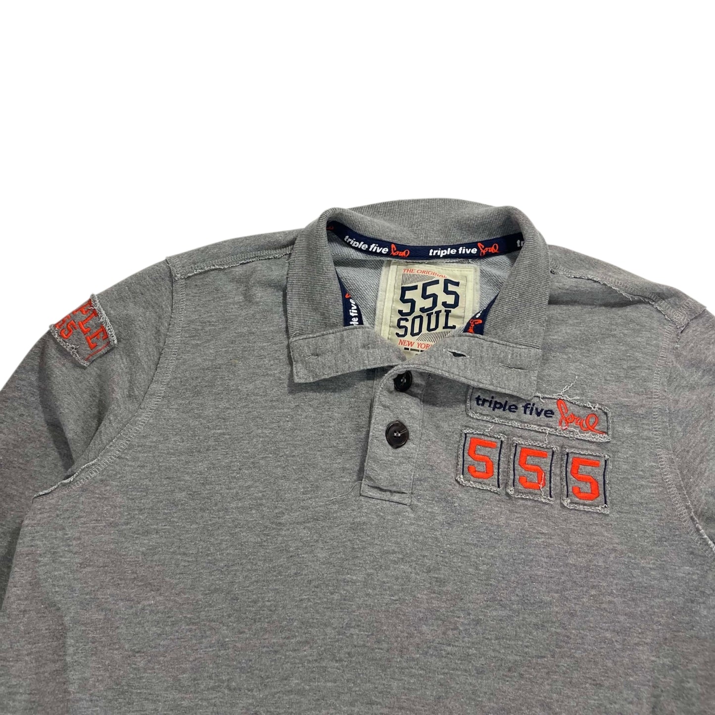 555 SOUL GREY POLO LONG SLEEVE (L)