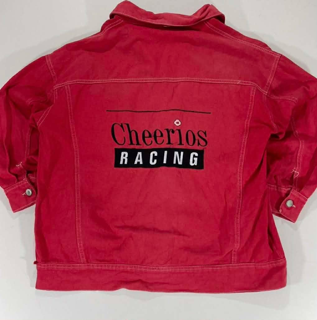 RED DENIM VINTAGE CHEERIOS RACING JACKET (M)