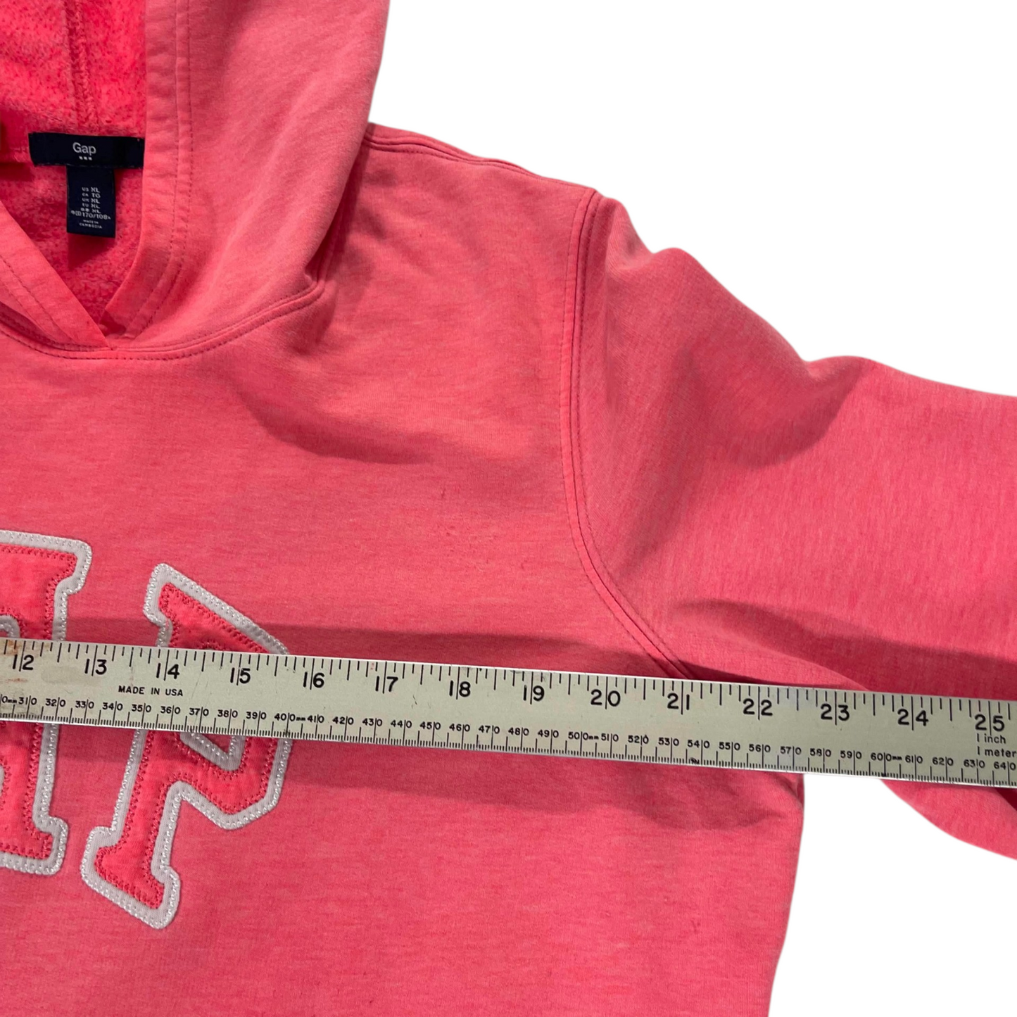Y2K PINK GAP EMBROIDERED HOODIE (M)