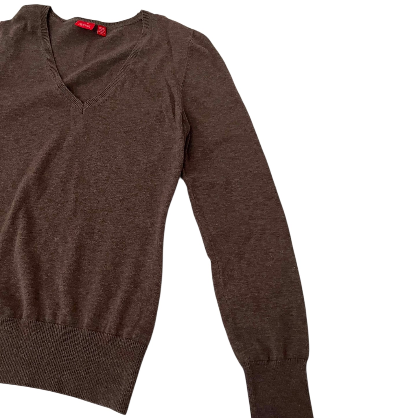ESPRIT BROWN V-NECK SWEATER (M)