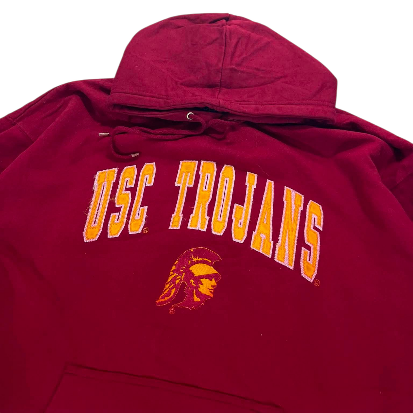 VINTAGE USC TROJANS RED HOODIE (XL)