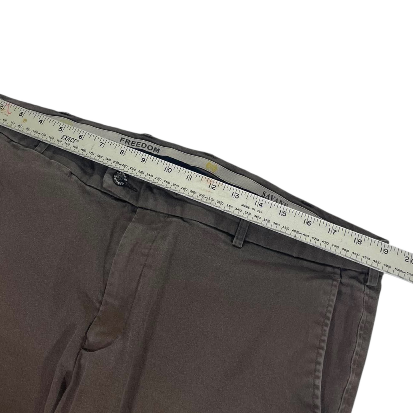 VINTAGE WIDE SAVANE BROWN CHINO PANTS (38)