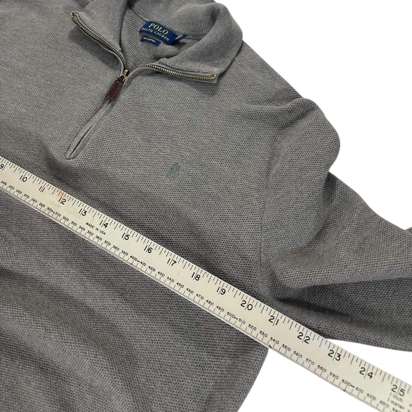 POLO RALPH LAUREN GRAY QUARTER ZIP (M - L)