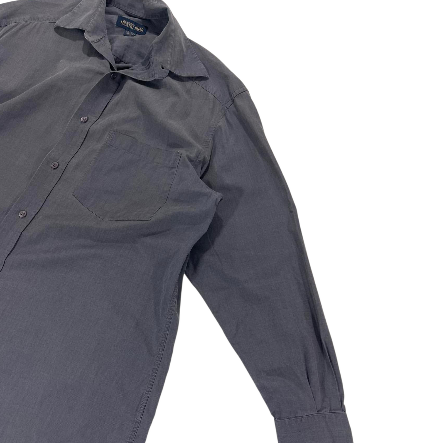 COUNTRY ROAD GREY BUTTON UP SHIRT (L)