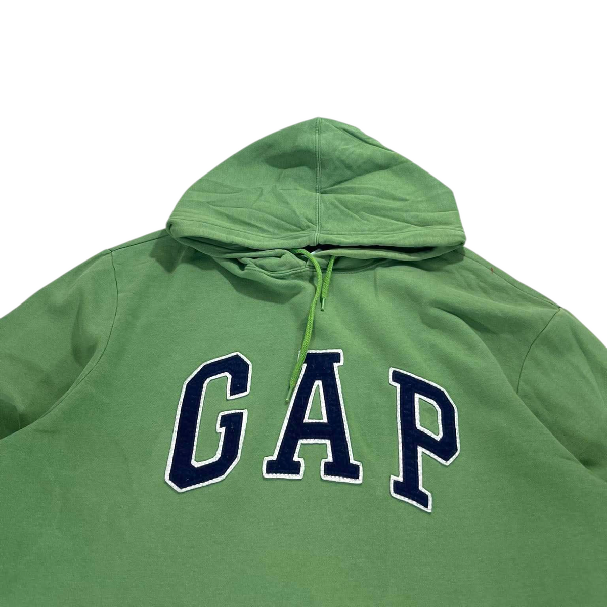 Y2K EMBROIDERED GAP GREEN HOODIE (BEST FIT L)