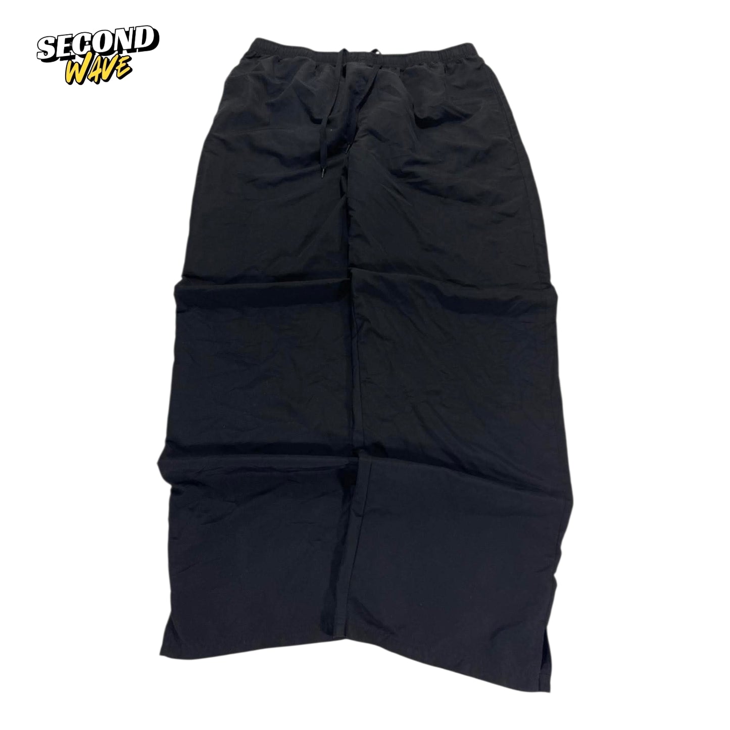ACTIVE BLACK BAGGY WIDE LEG TROUSERS (XL)