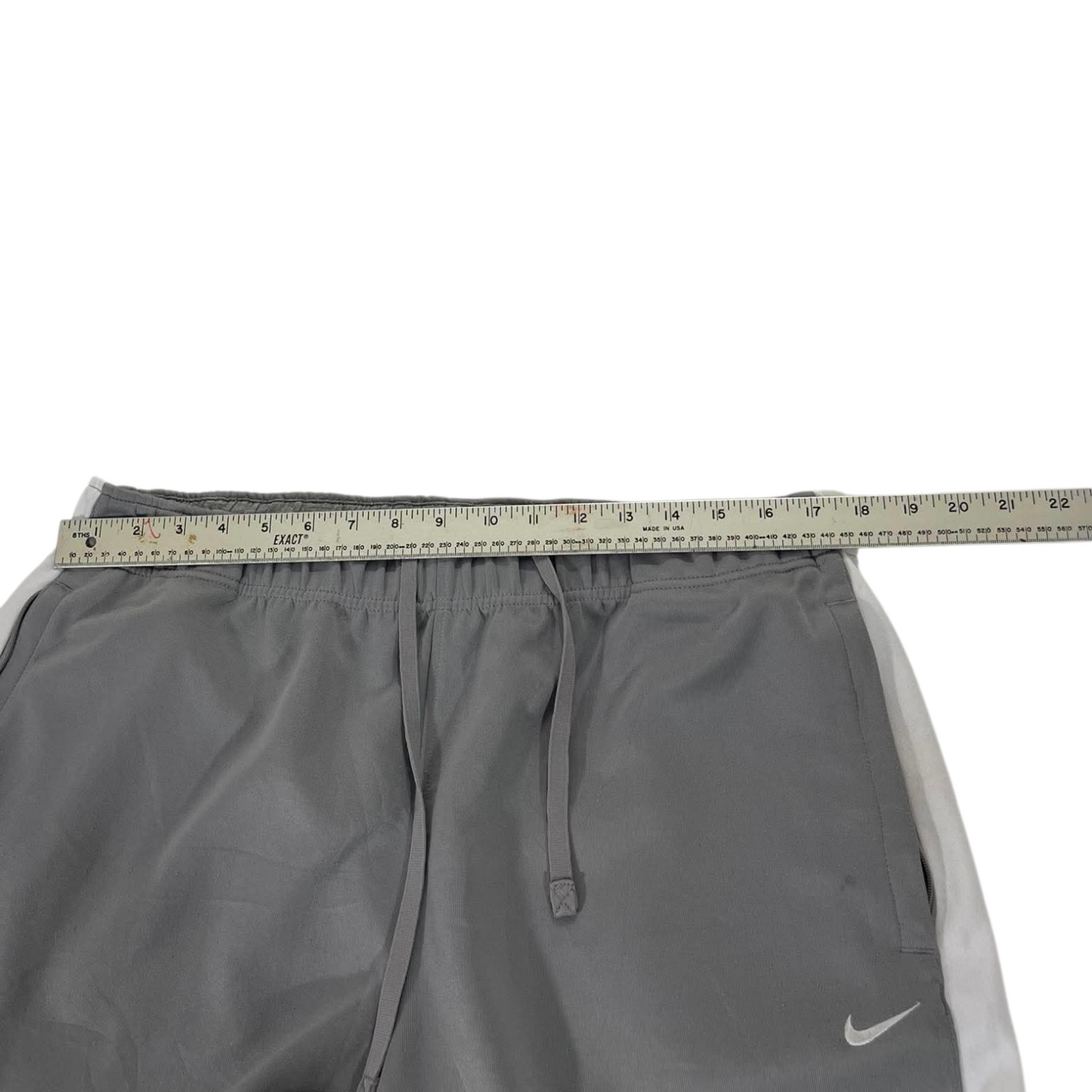 VINTAGE NIKE DEPT. GRAY & WHITE TRACK PANTS (L) ⁴