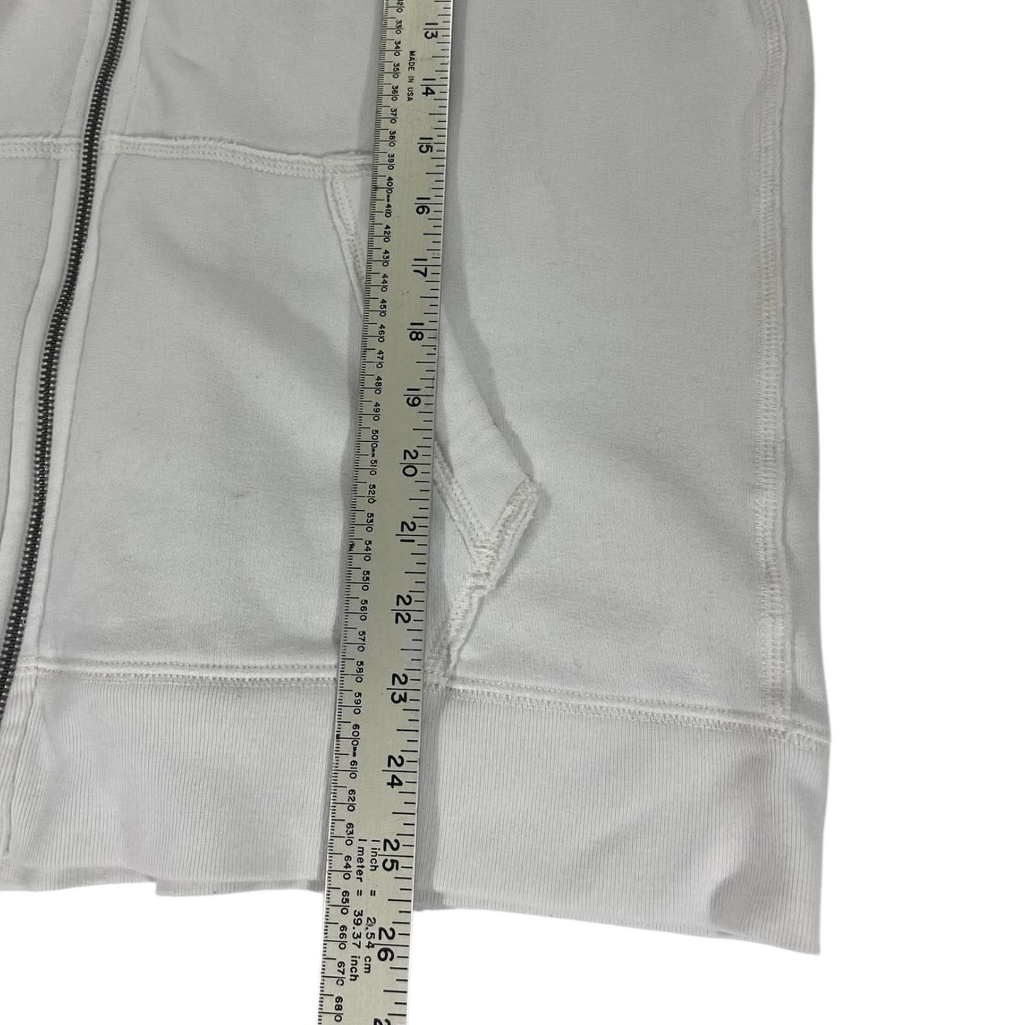 Y2K ABERCROMBIE & FITCH WHITE ZIP HOODIE (L)