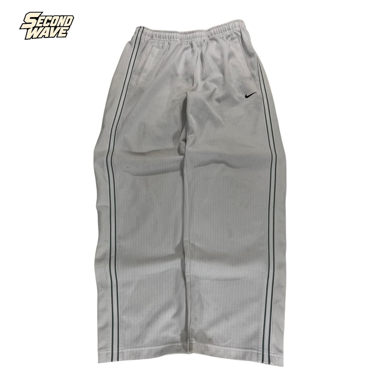 VINTAGE WHITE NIKE GRAY TRACK PANTS (L) ¹