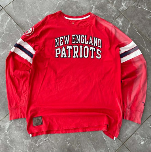 VINTAGE FADED RED NEW ENGLAND PATRIOTS LONG SLEEVE SHIRT (L-XL)
