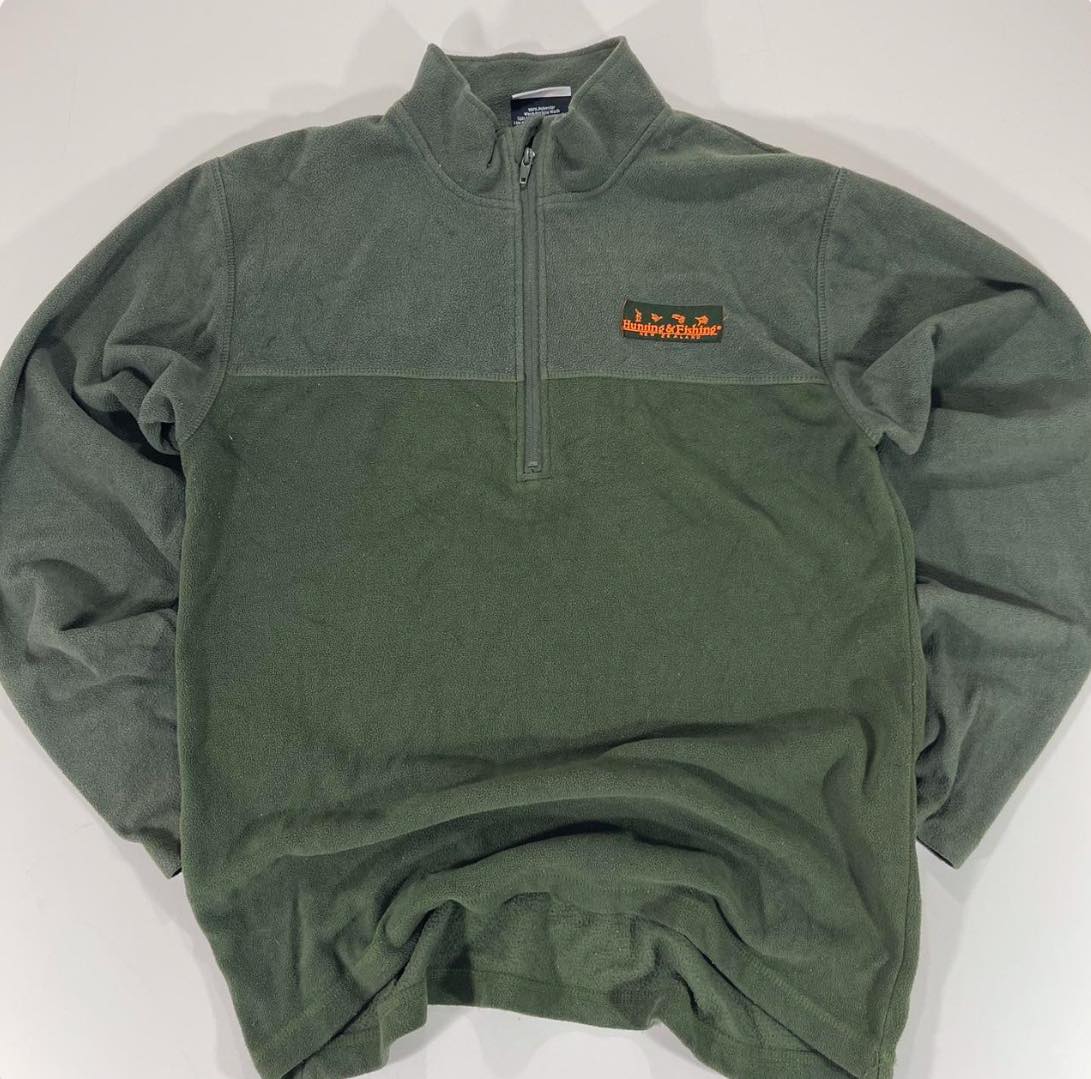 HUNTING & FISHING GREEN QUARTER ZIP FLEECE (M)