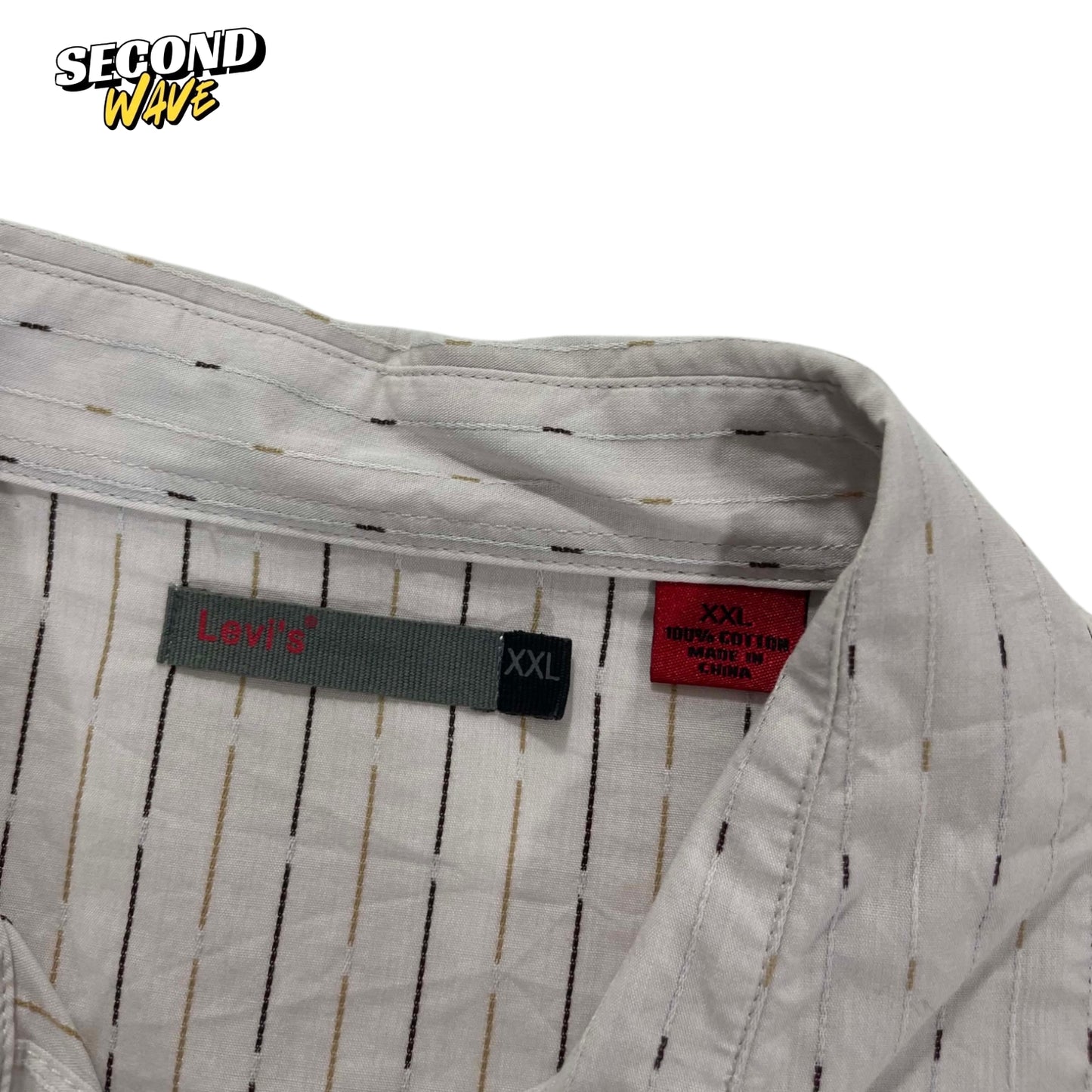 VINTAGE LEVI'S WHITE BUTTON UP SHIRT (XXL)