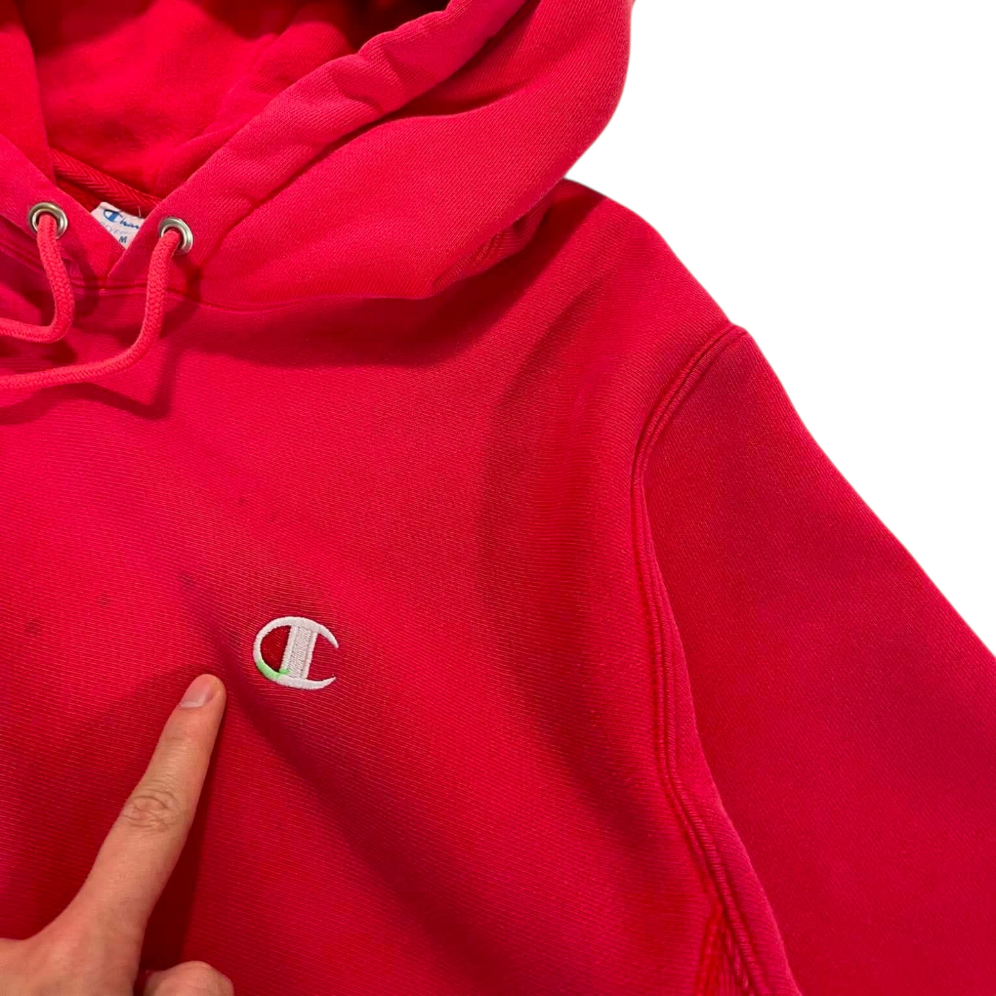 CHAMPION RED HOODIE (M)