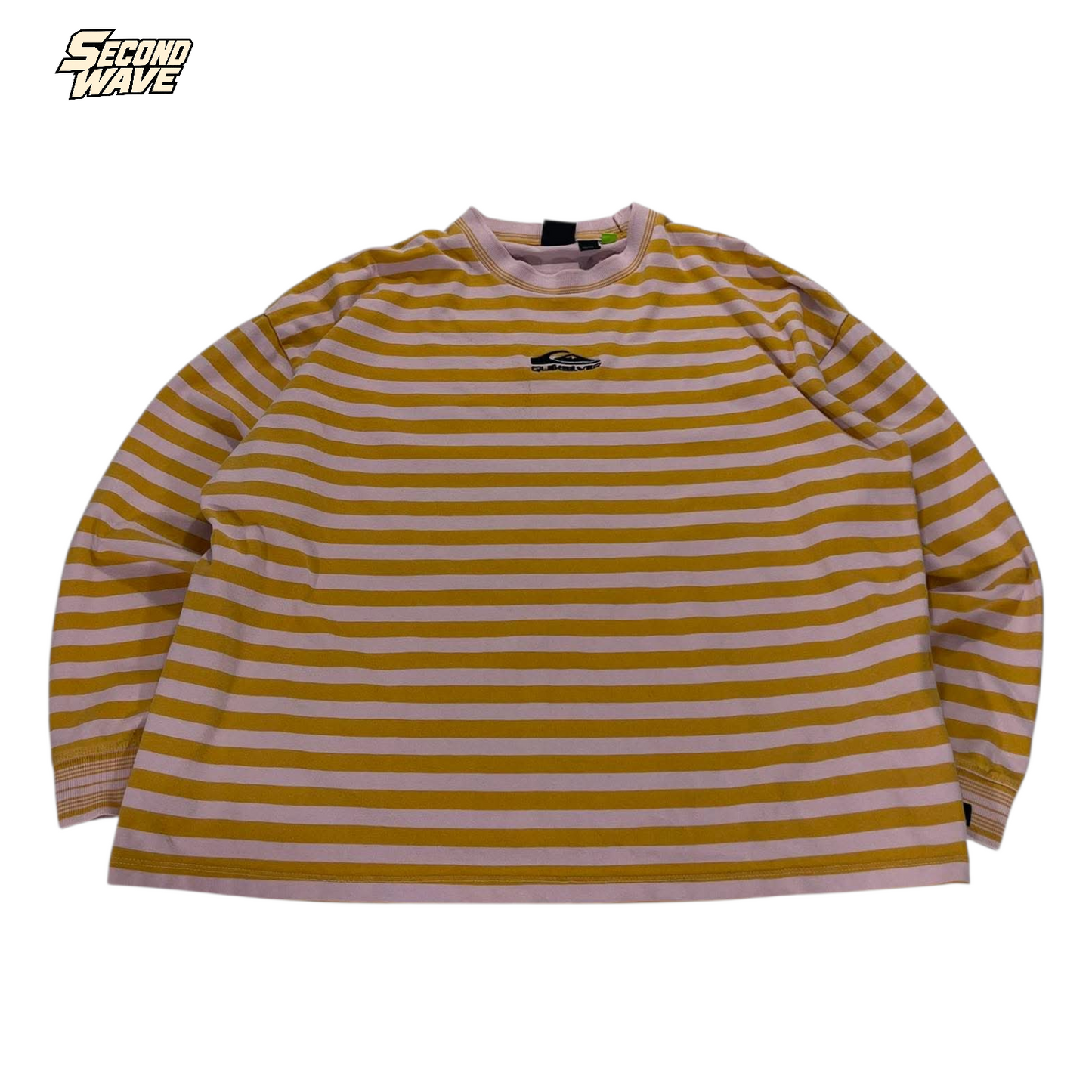 QUIKSILVER YELLOW STRIPED CREWNECK (L)