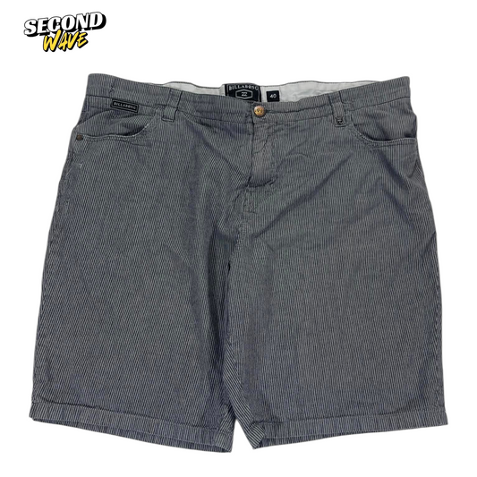 VINTAGE BILLABONG GREY STRIPED SHORTS (40)