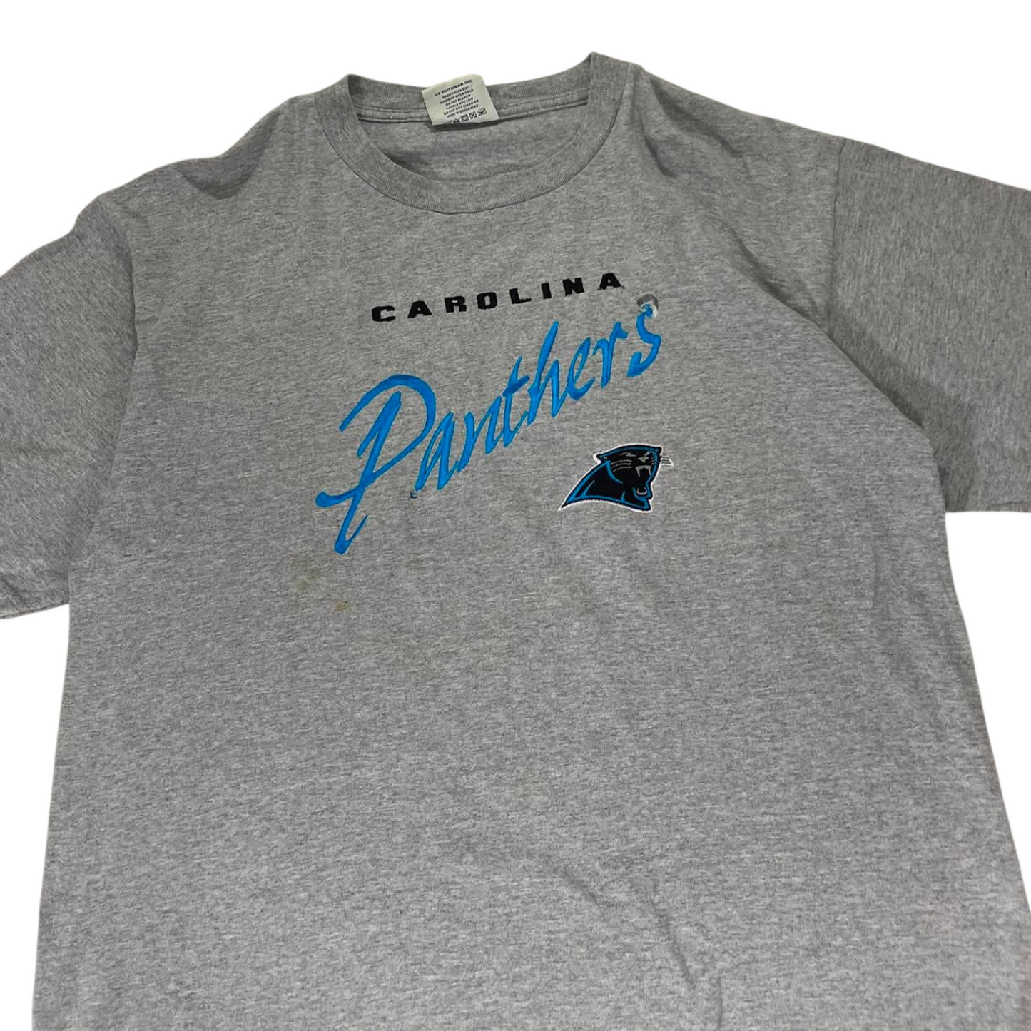 VINTAGE TRASHED VIBES LEE SPORT CAROLINA PANTHERS GREY TEE (XL)