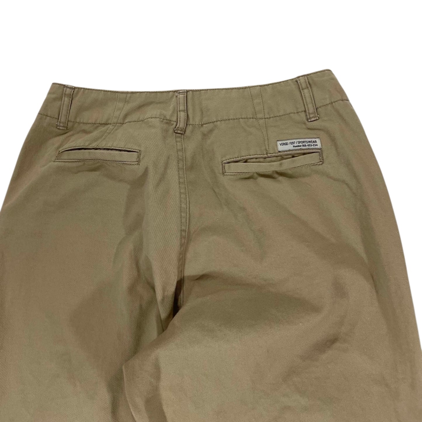 Y2K KHAKI BAGGY WIDE LEG PANTS (UK26)