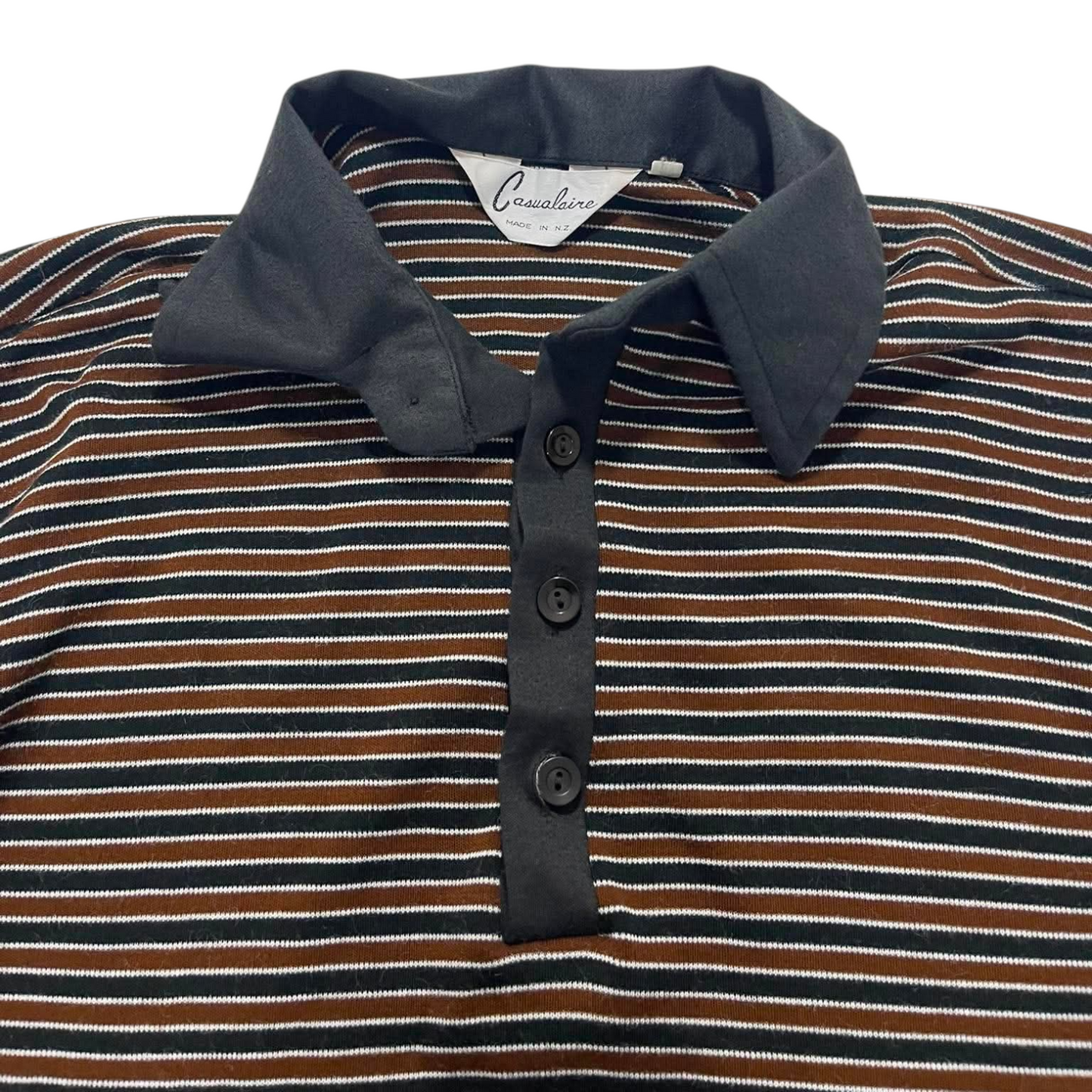 CASUALAIRE LONG SLEEVE STRIPED POLO SHIRT (S)