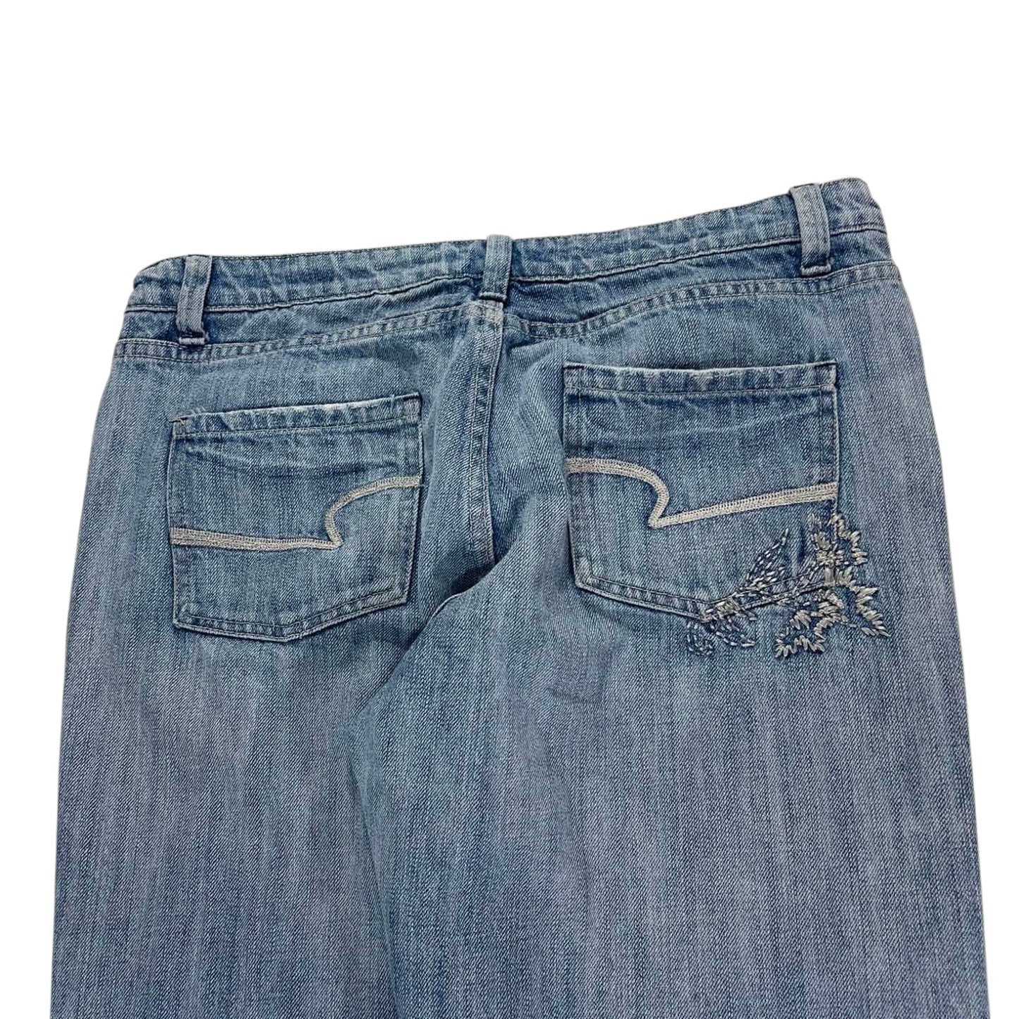 Y2K EMBROIDERED CHD LOW RISE BOOTCUT JEANS (34)