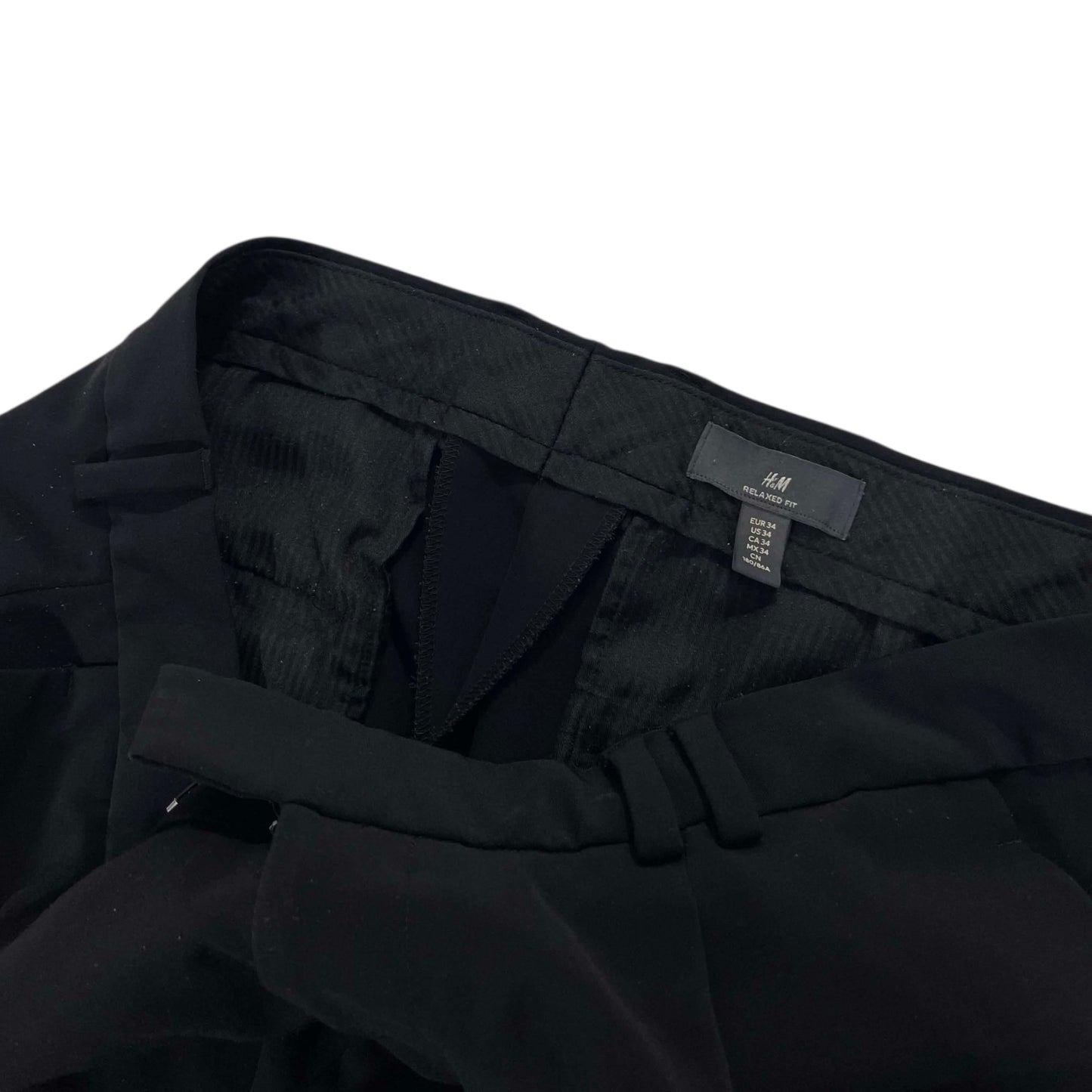 H&M BLACK WIDE LEG PANTS (34")