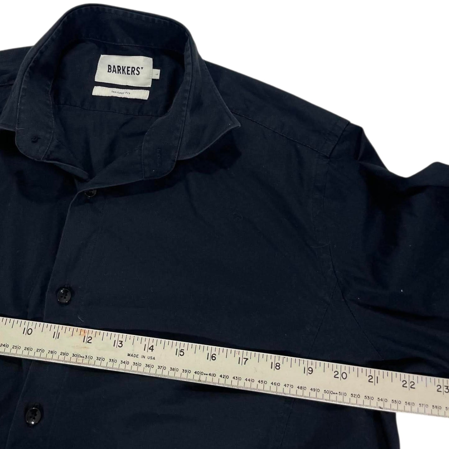 CLASSIC PLAIN BARKERS BLACK TAILORED BUTTON UP (L)