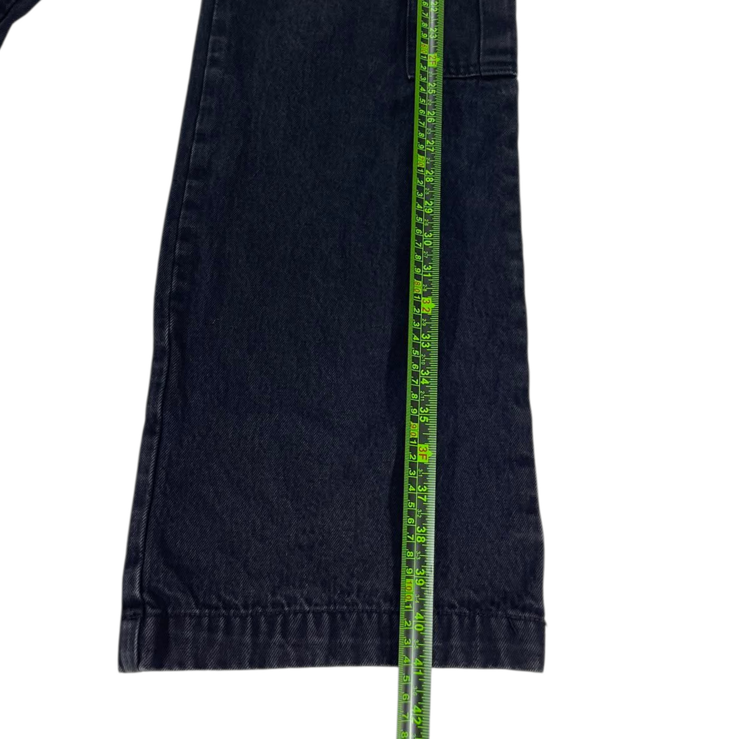 GLASSONS BAGGY BLACK DENIM CARGO PANTS WITH MULTIPLE POCKETS (28)
