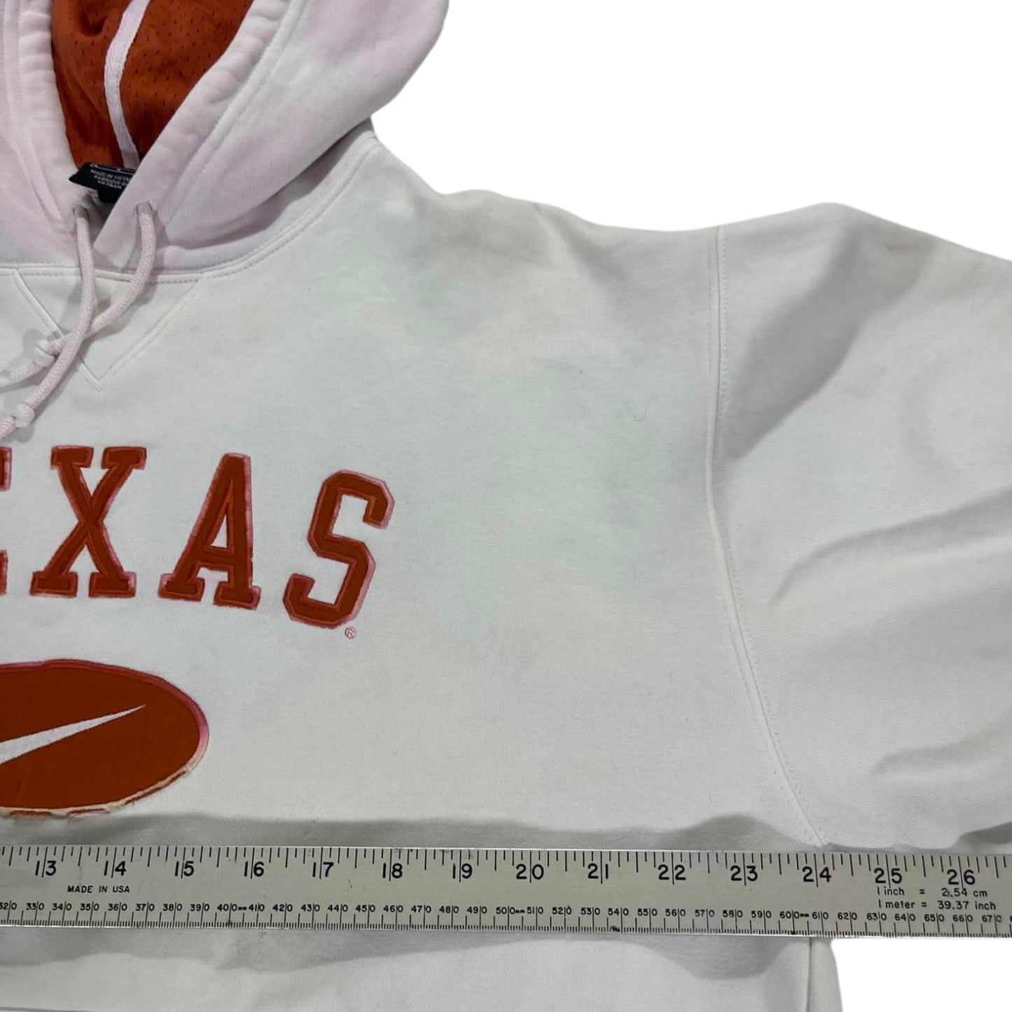 TRASHED VIBES VINTAGE NIKE UNIVERSITY OF TEXAS WHITE HOODIE (L-XL)