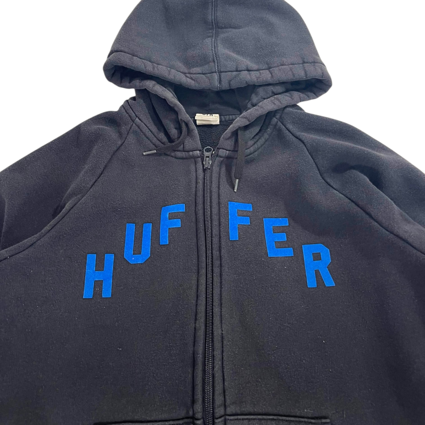 HUFFER BLACK ZIP UP HOODIE (M)