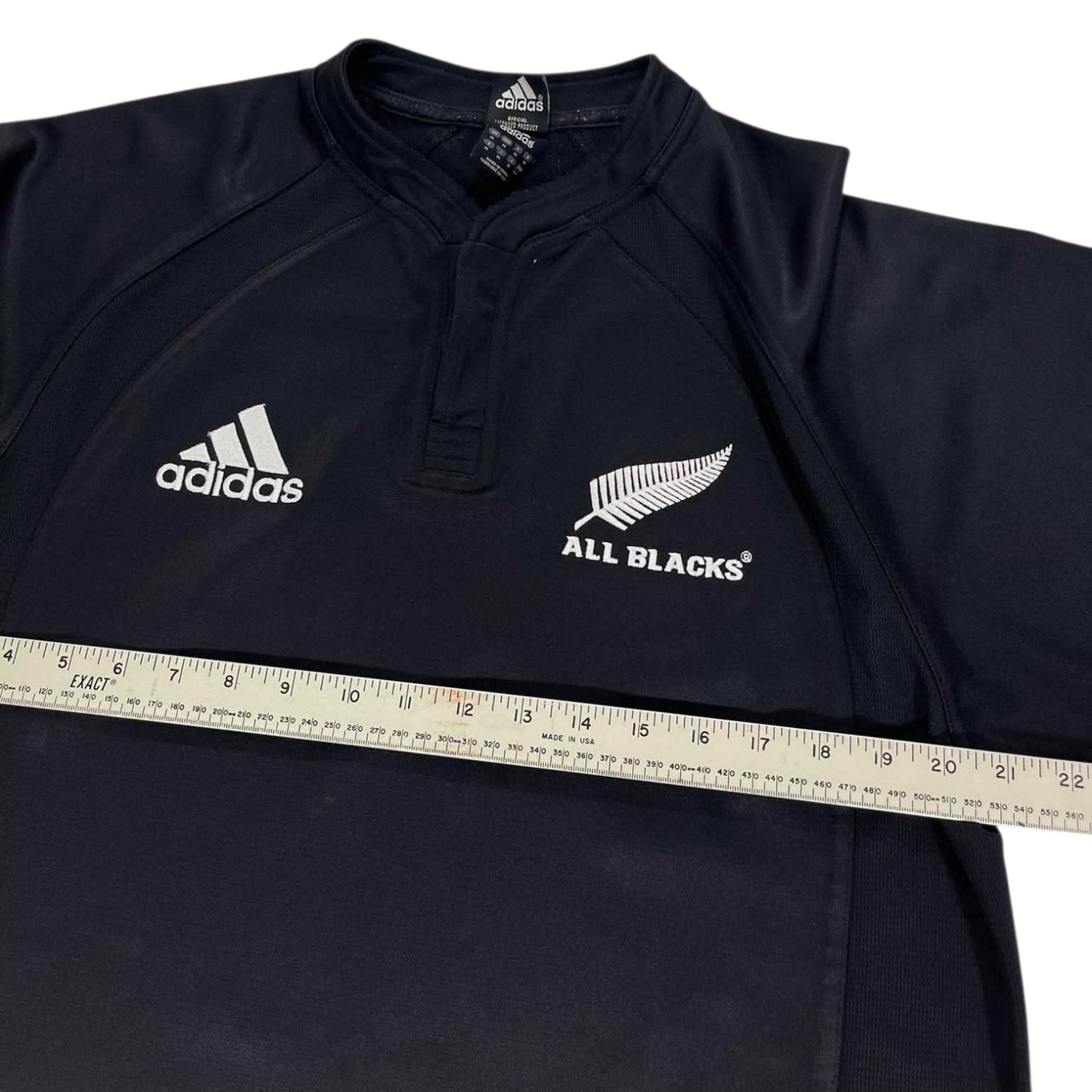 ADIDAS BLACK ALL BLACKS RUGBY JERSEY (M)