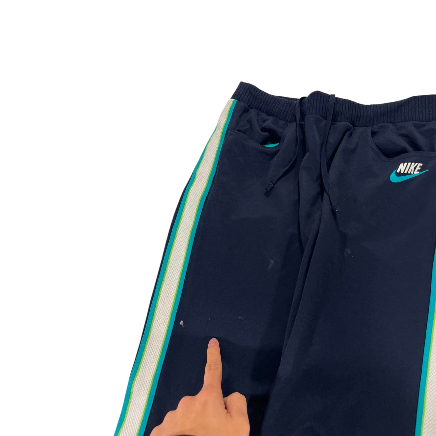 NIKE NAVY BLUE TEAL TRACK PANTS (M) ³