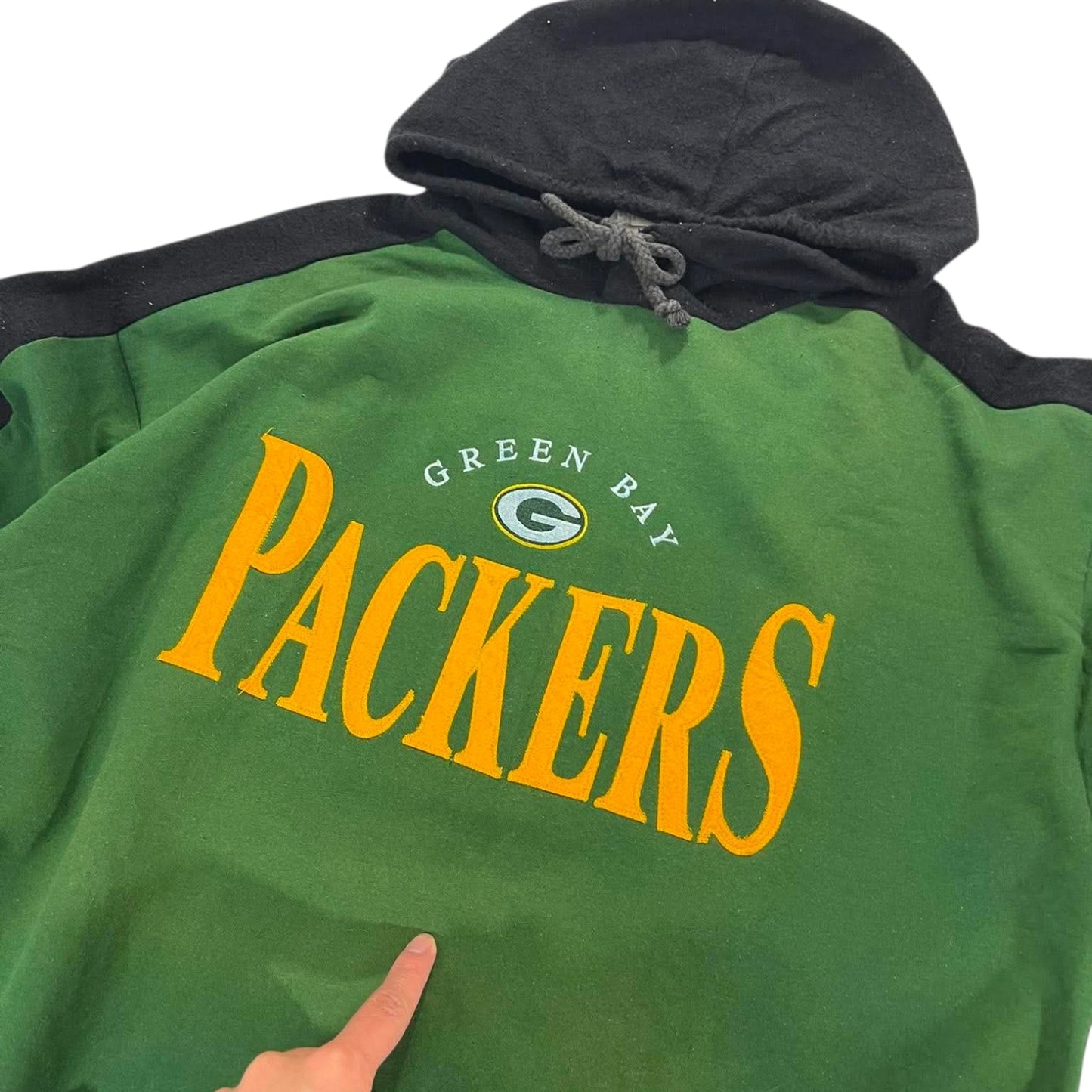 VINTAGE GREEN BAY PACKERS GREEN HOODIE (L-XL)