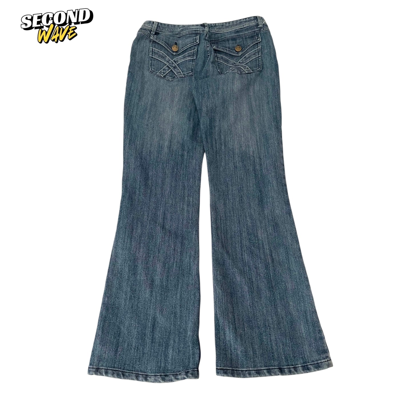 Y2K LOW RISE FLARE JEANS (UK 12)
