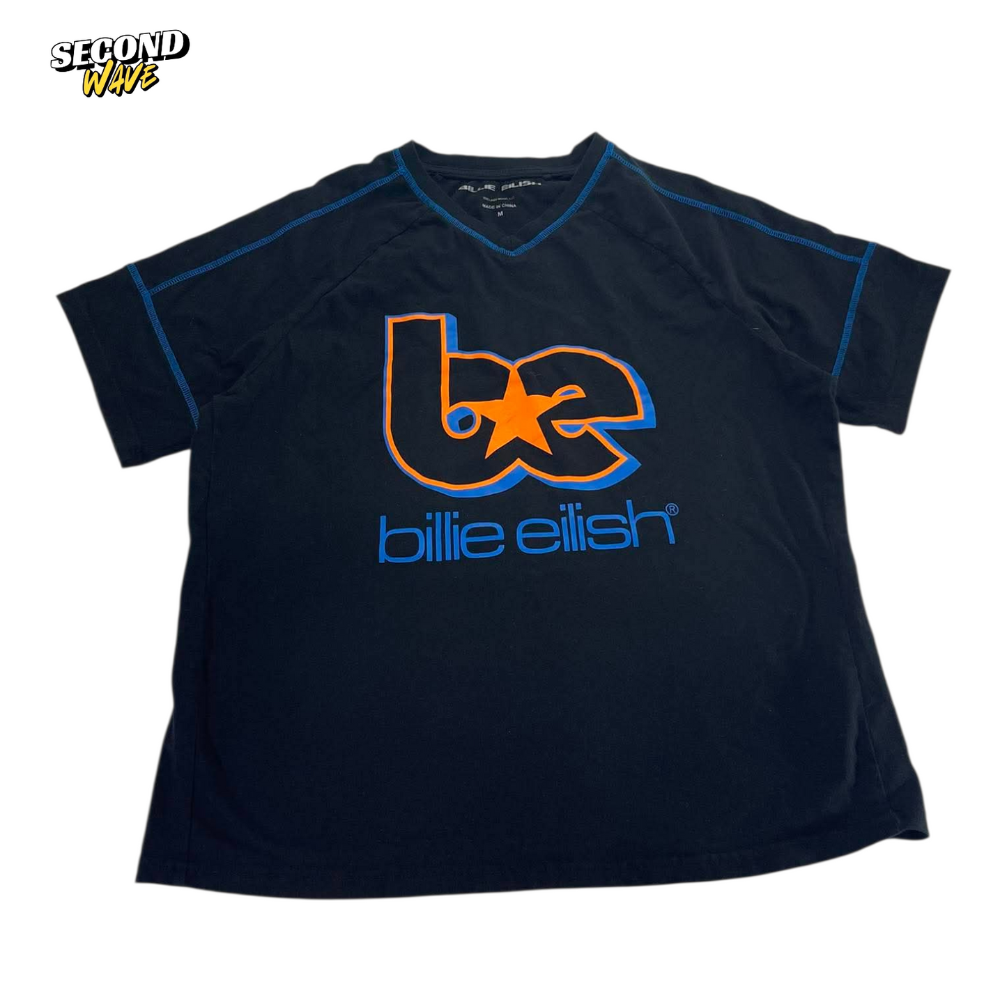 BILLIE EILISH BLACK & BLUE T-SHIRT (M)