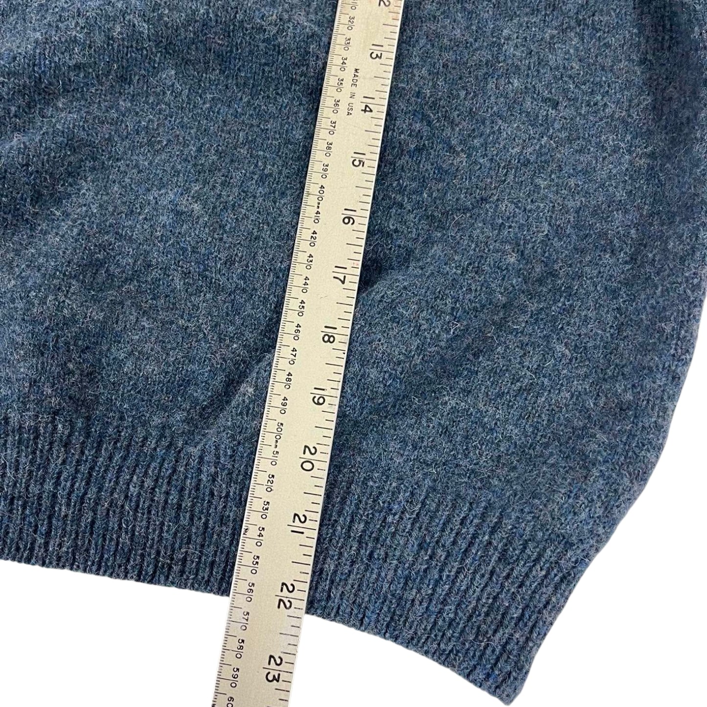 VINTAGE 100% SHETLAND STRONGMAN NAVY BLUE WOOL SWEATER (S)