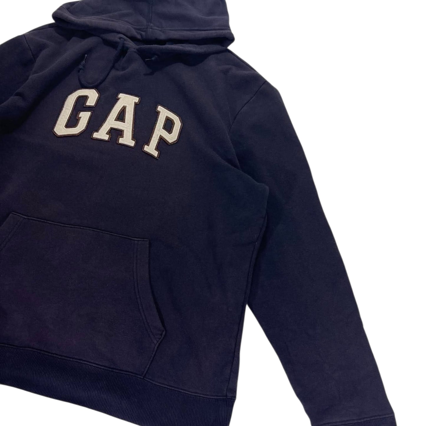 VINTAGE EMBROIDERED NAVY BLUE GAP HOODIE (L)
