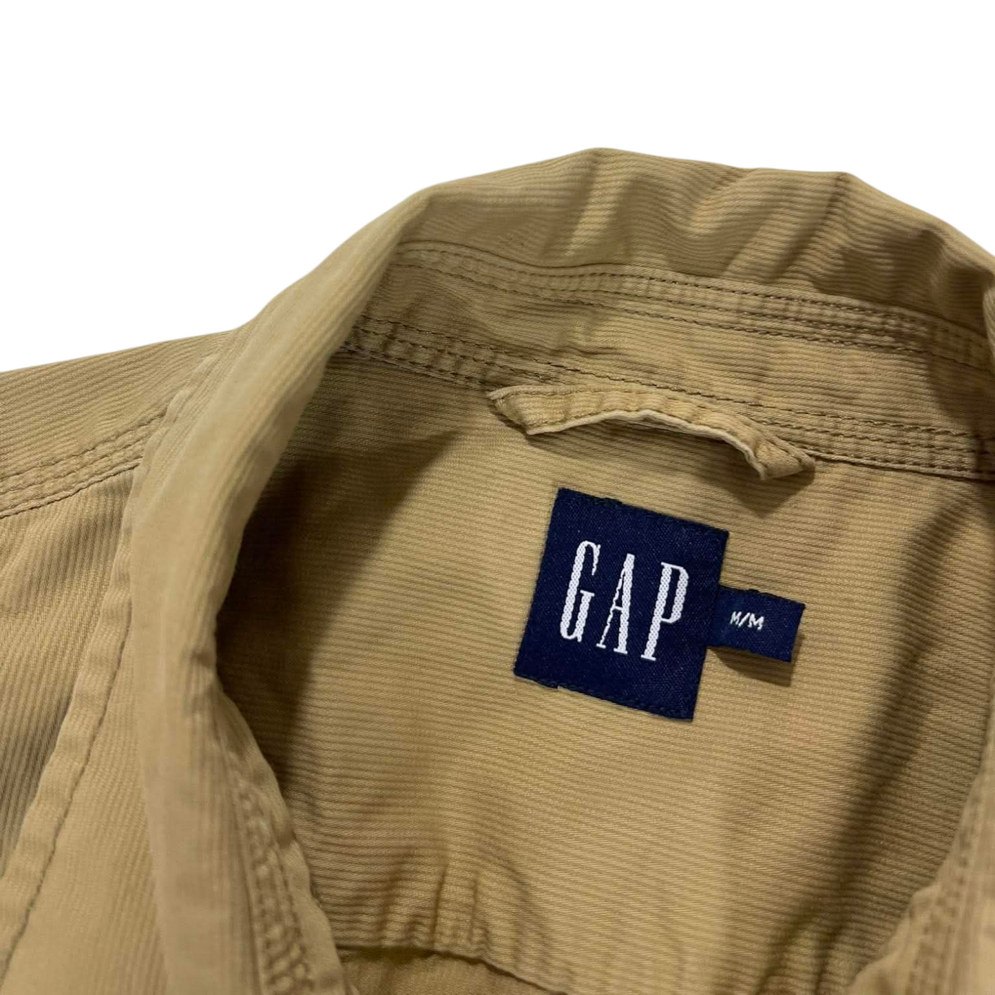 VINTAGE GAP TAN BUTTON UP SHIRT (M)