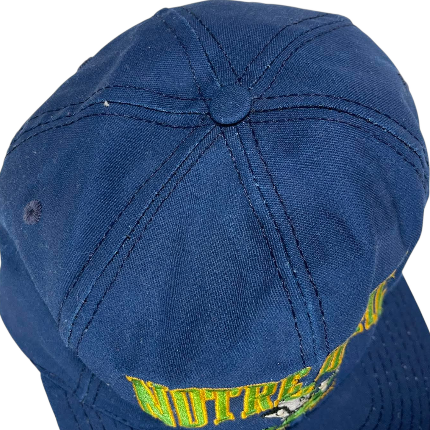 VINTAGE NOTRE DAME FIGHTING IRISH BLUE SNAPBACK HAT (OSFA)