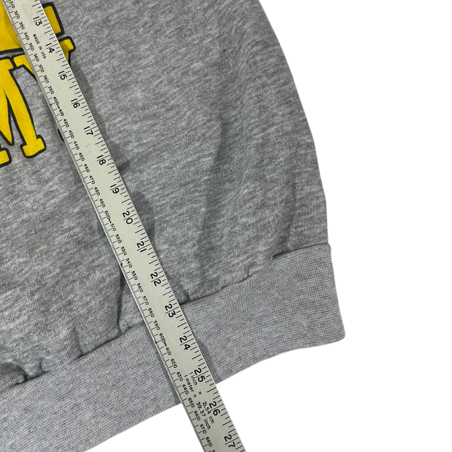 GREY & YELLOW VINTAGE 90s ARMY CREWNECK SWEATSHIRT (L)