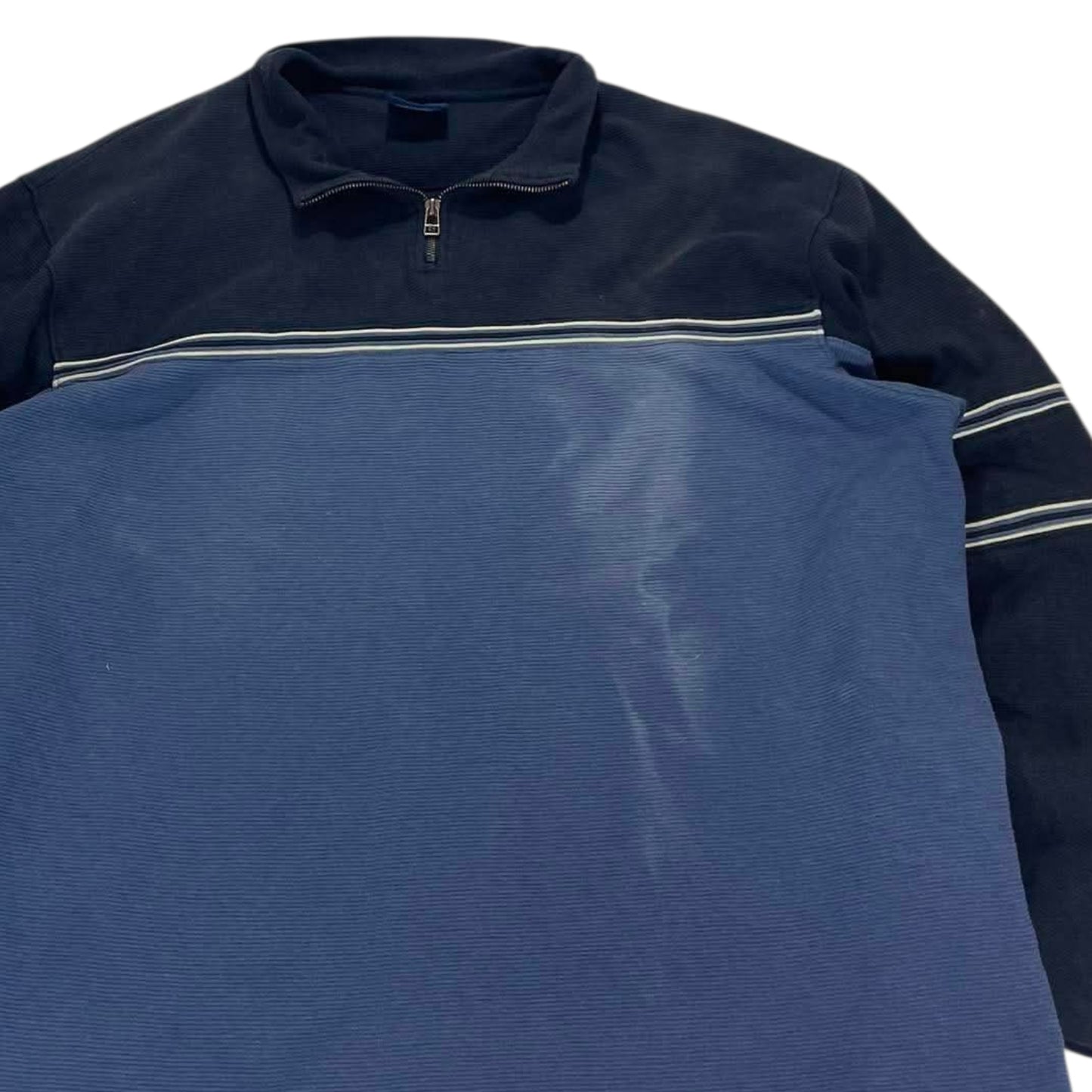 VINTAGE NAVY BLUE QUARTER ZIP SWEATSHIRT (L-XL)