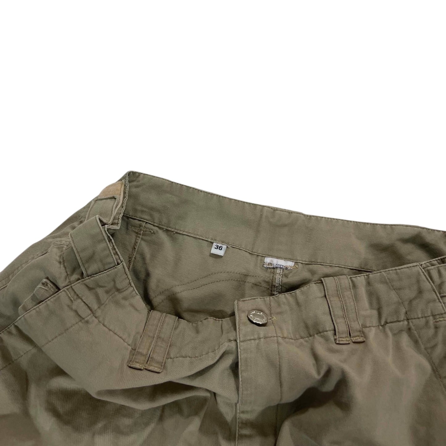 Y2K KHAKI BAGGY CARGO PANTS (32")
