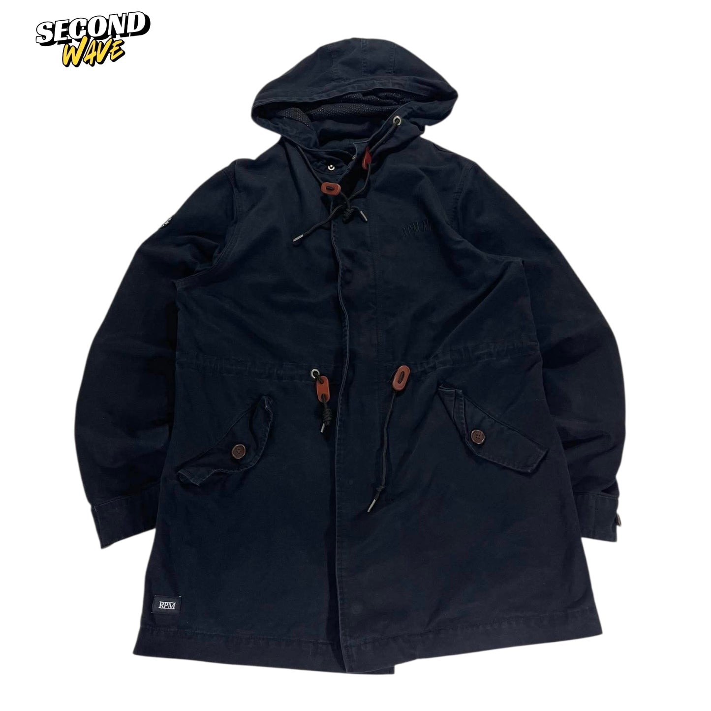 RPM NAVY BLACK HOODED JACKET (L)