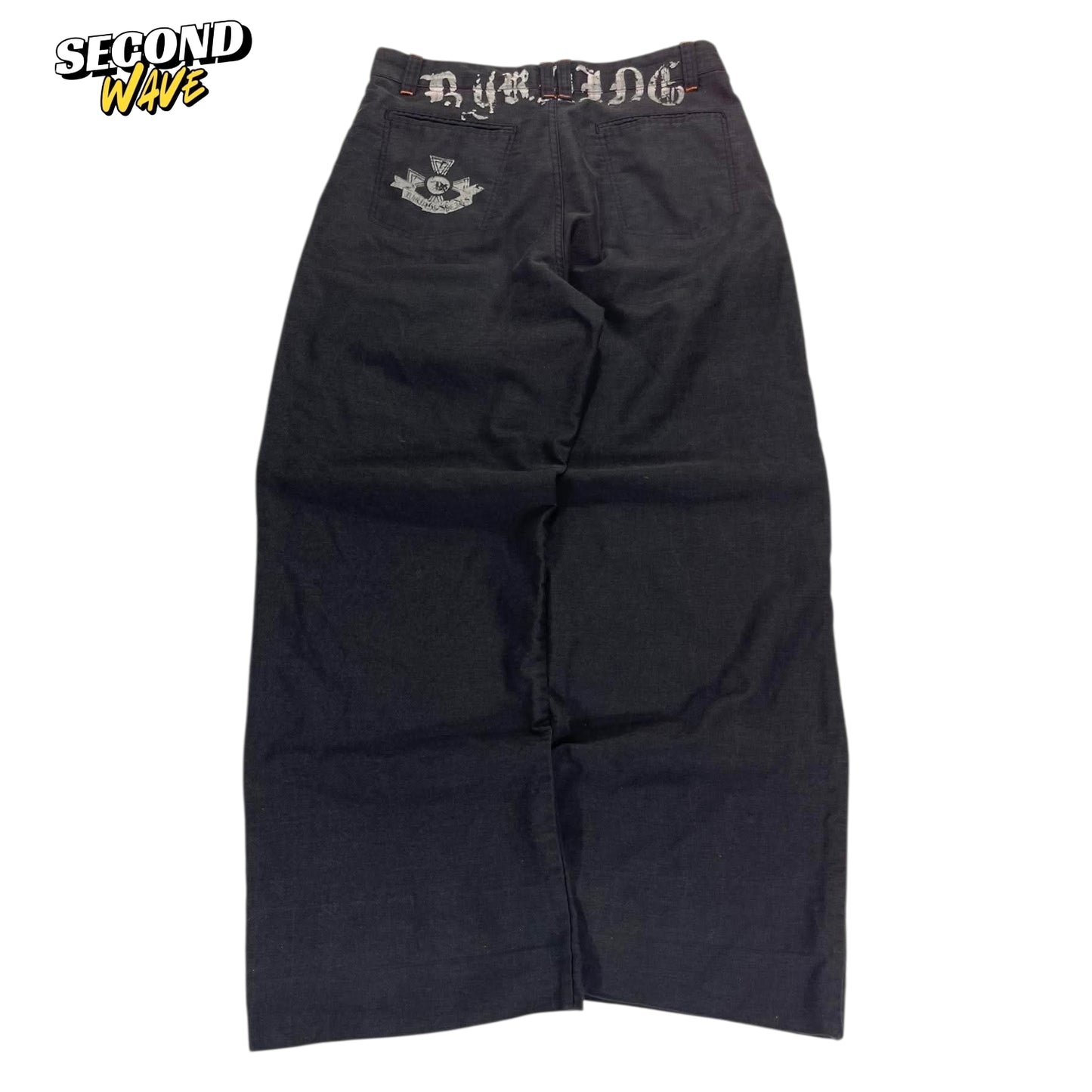 BLACK BAGGY WIDE LEG PANTS (30)