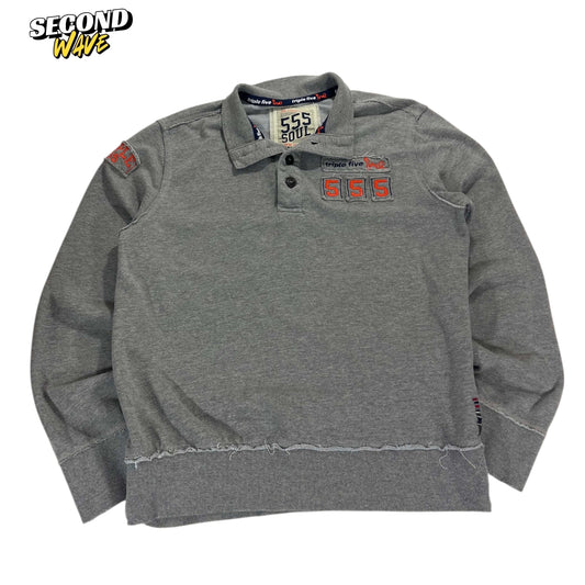555 SOUL GREY POLO LONG SLEEVE (L)