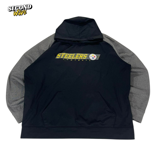 PITTSBURGH STEELERS BLACK & GREY HOODIE (XL)