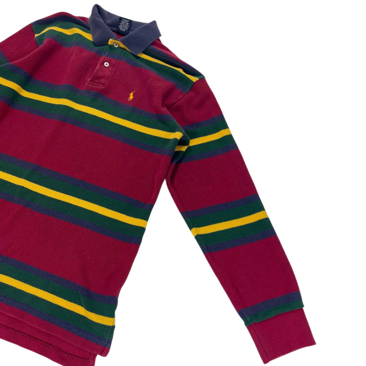 POLO RALPH LAUREN STRIPED COTTON POLO SHIRT (L)