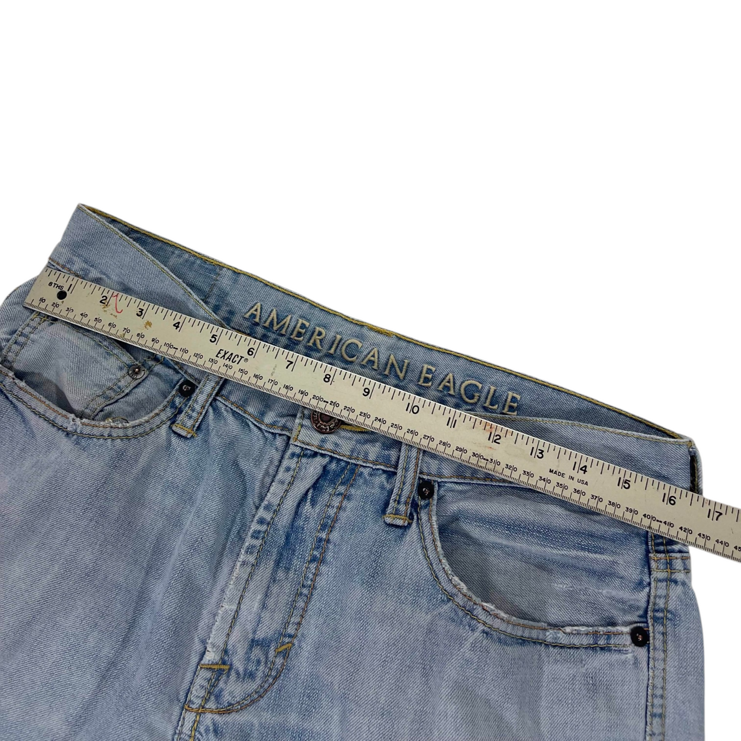 VINTAGE AMERICAN EAGLE LIGHT WASH WIDE LEG PANTS (32)