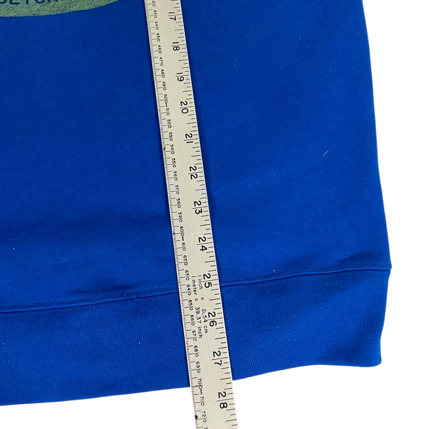 VINTAGE SCIENCE AND TECHNOLOGY BLUE CREWNECK SWEATSHIRT WITH GREEN LOGO (L)